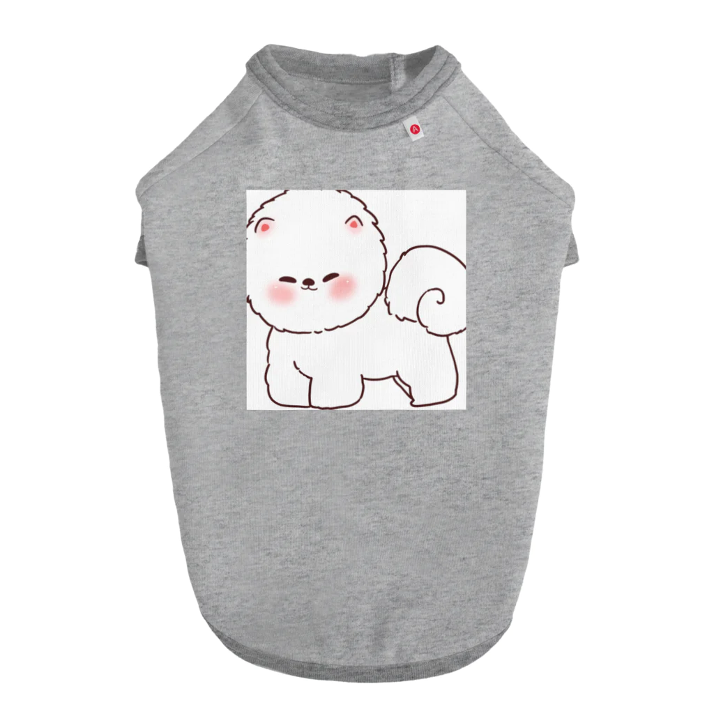 キイロチャンのふわふわの白い犬 Dog T-shirt