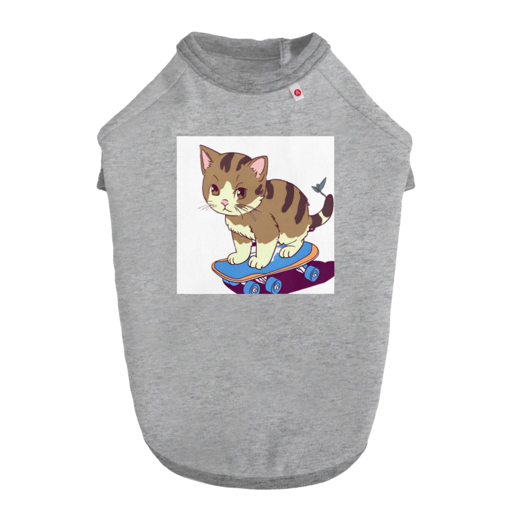 可愛い猫ちゃんのスケボー猫ちゃん Dog T-shirt