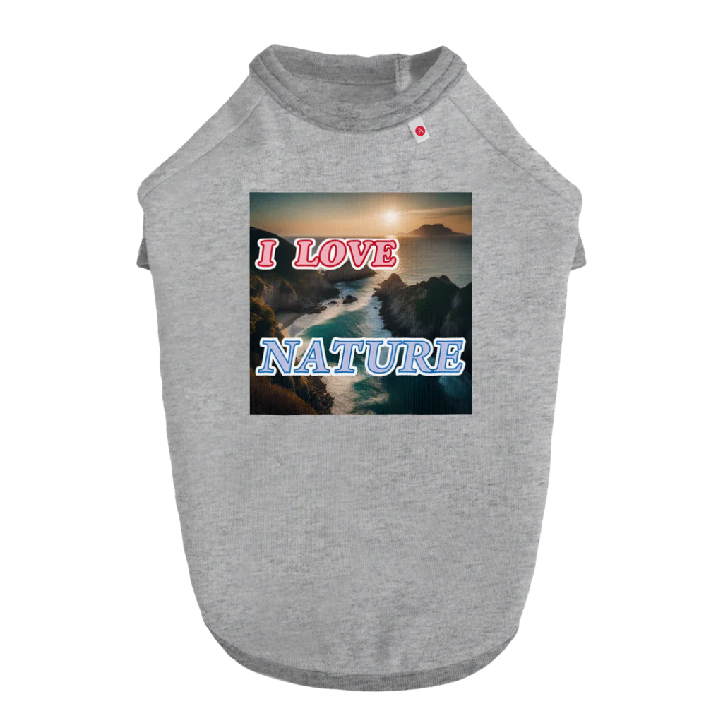 wataru-ingのI LOVE NATURE ドッグTシャツ