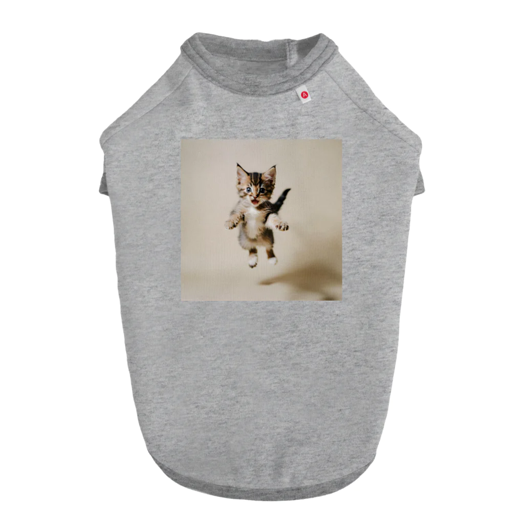 のびのびショップのAI ねこ飛び Dog T-shirt