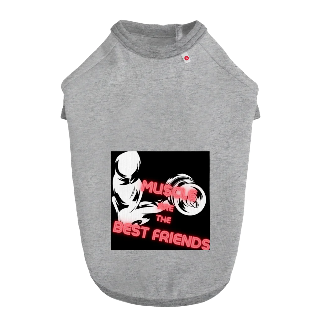 XmasaのMuscles are the best friends ドッグTシャツ