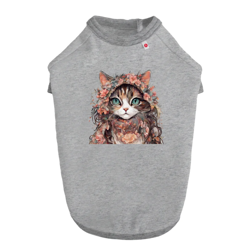 猫の憩い場の美人な猫 ドッグTシャツ