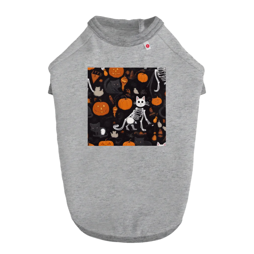 ToToMoの【ハロウィン】スケルトンキャット Dog T-shirt