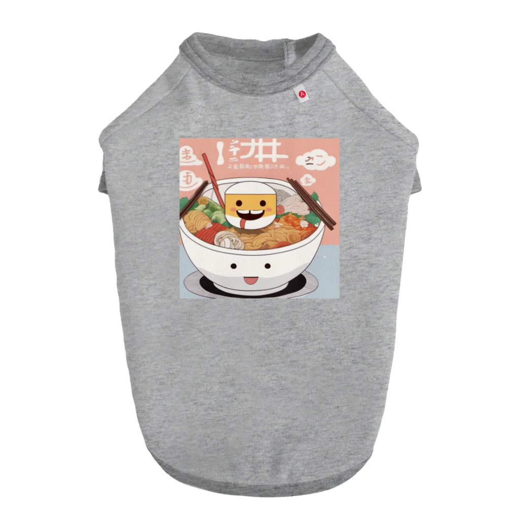 むささび工房のラーメンと豆腐折り紙風 Dog T-shirt