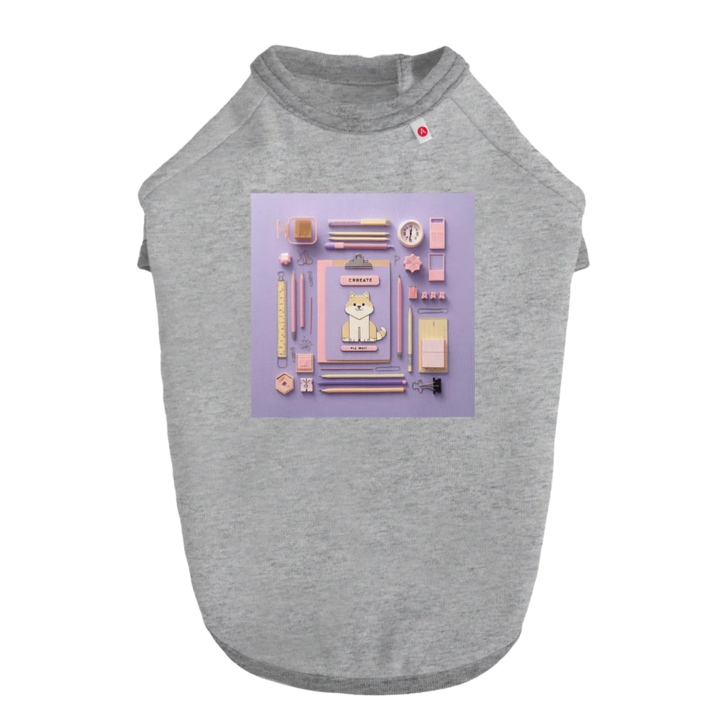 Lock-onの文房具大好き❤薄紫02 ドッグTシャツ