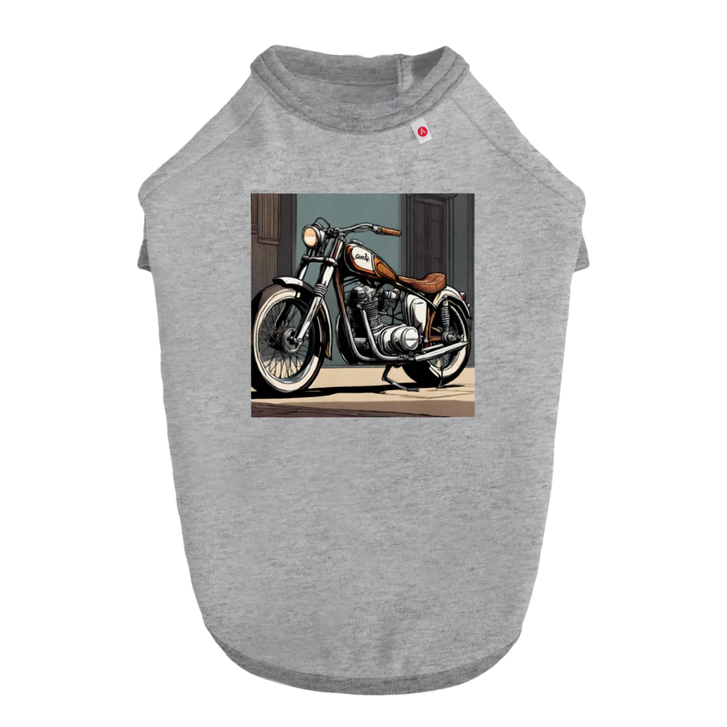 MORIXのクラッシクなバイクのグッツ ドッグTシャツ