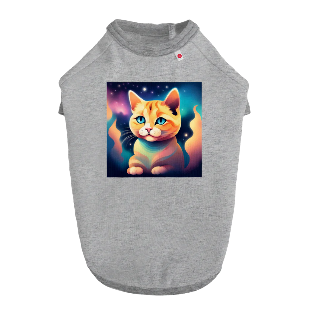 猫の憩い場の夜空を見つめる猫 Dog T-shirt