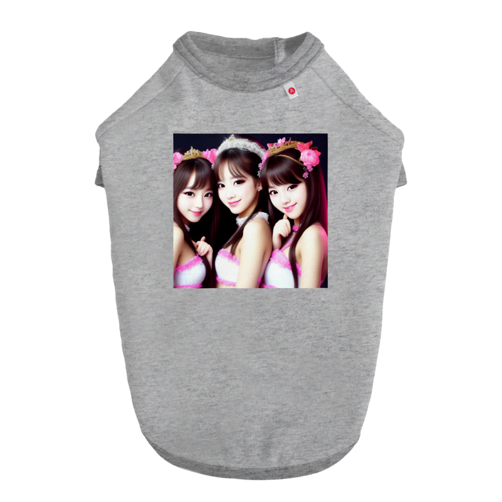 KSK SHOPの美少女アイドルグループ Dog T-shirt