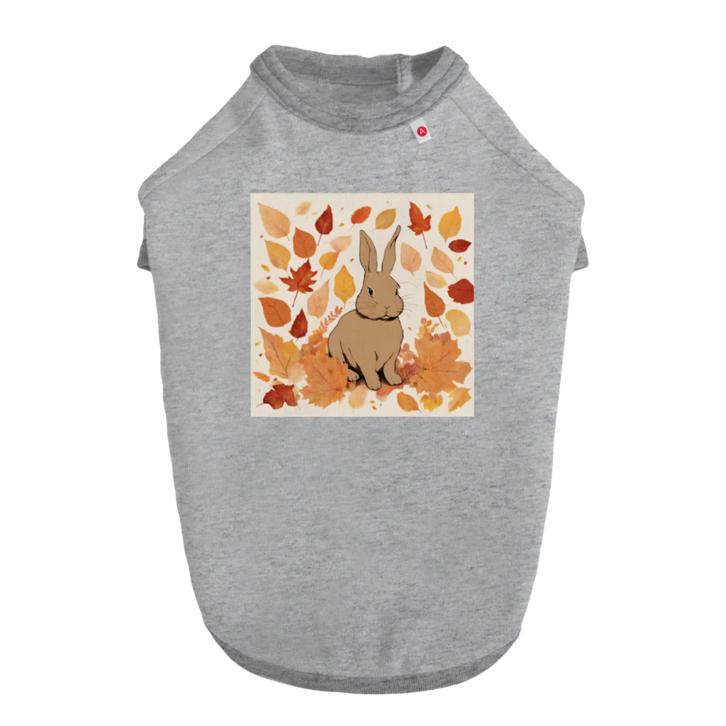 mojaの紅葉とうさぎ🐰 ドッグTシャツ