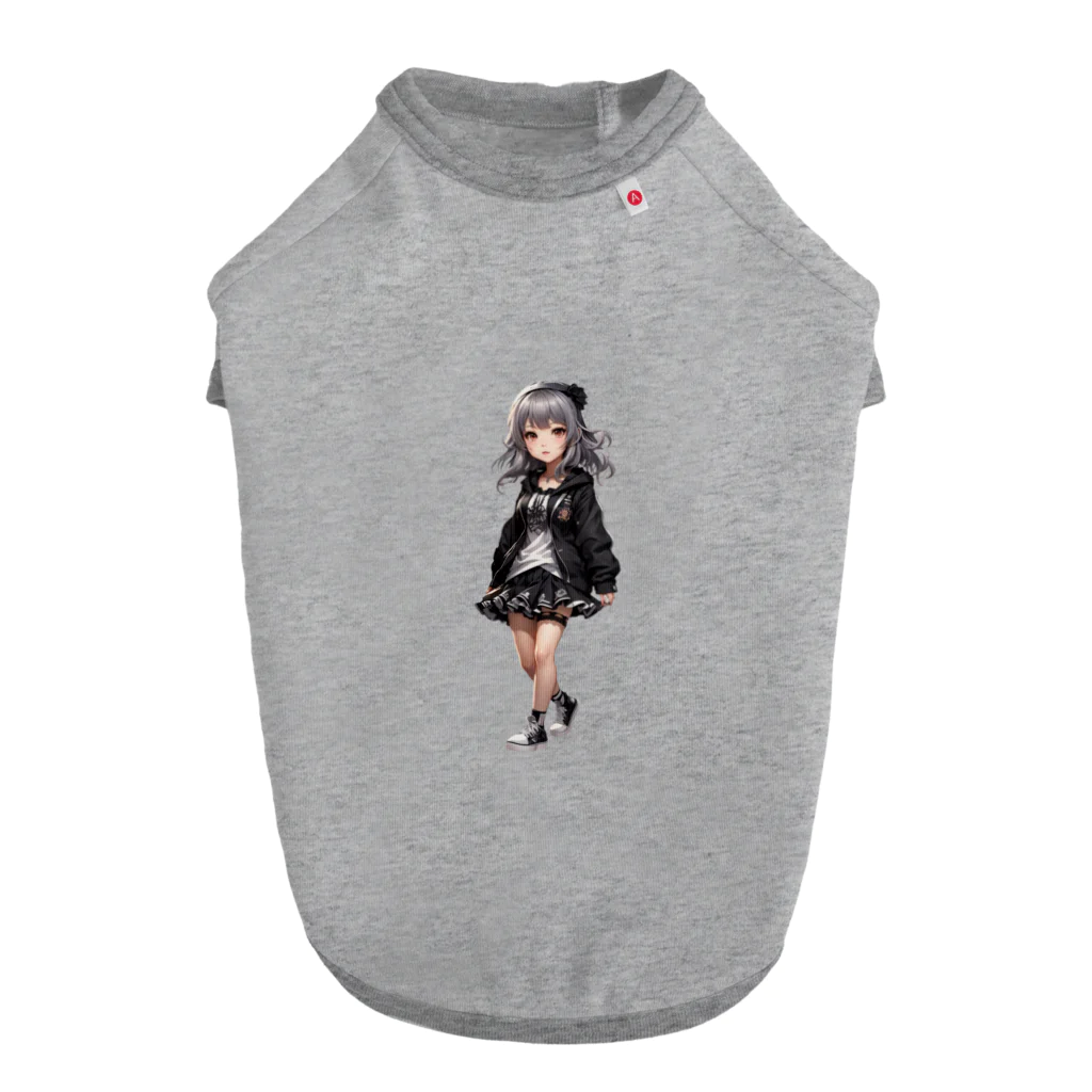 infinexus_dsgnのちびキャラ少女（Silver hair） ドッグTシャツ