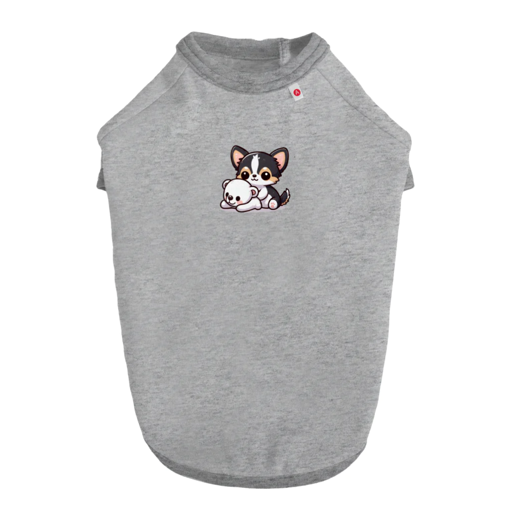 Delfinaイラストの白熊ちゃんとチワワくん Dog T-shirt