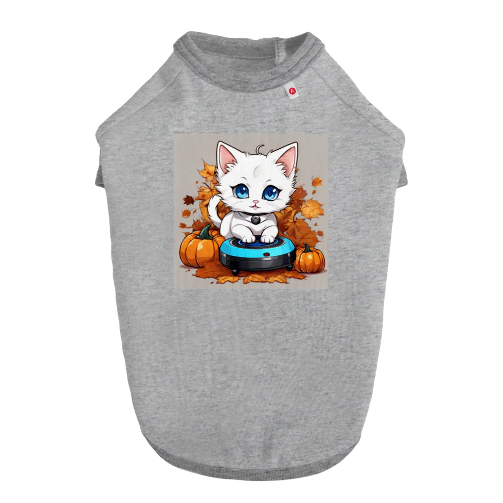 yoiyononakaのハロウィンと白猫10 ドッグTシャツ