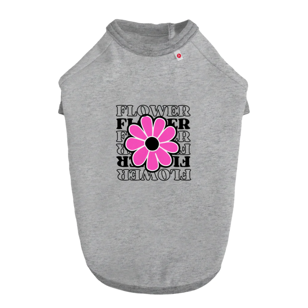 nene-cocoのpink flower  ドッグTシャツ