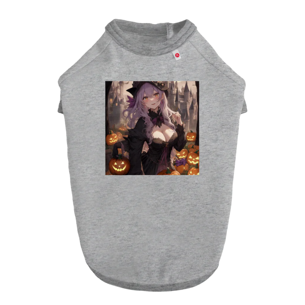 ５６アイテムズのハロウィン魔女 Dog T-shirt