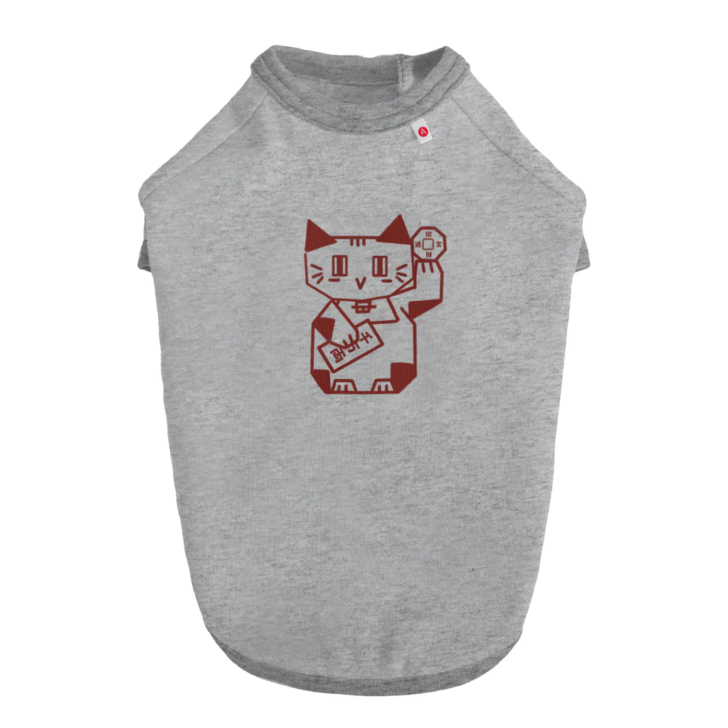 Lin Designのしかくい招き猫 Dog T-shirt