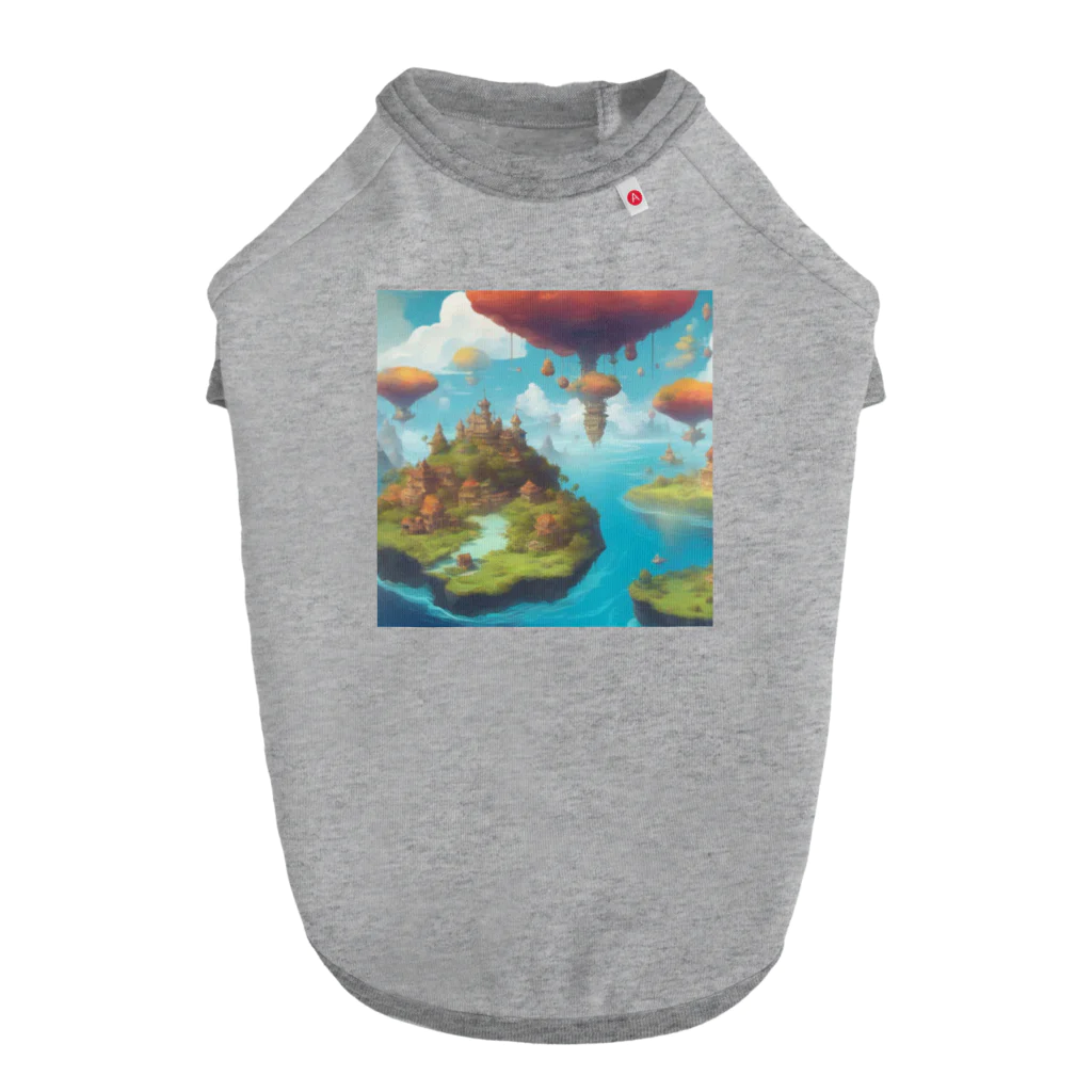 G7のショップの 幻想の浮遊アイランド コレクション（Fantastical Levitating Islands Collection） Dog T-shirt