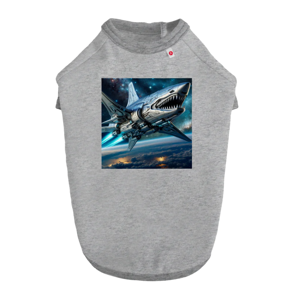 RISE　CEED【オリジナルブランドSHOP】のサメの宇宙船 Dog T-shirt