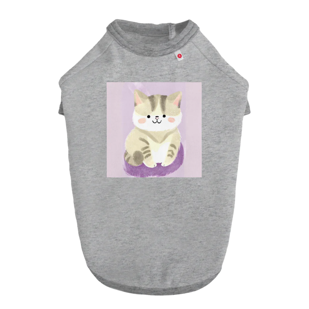 猫の水彩画の猫の水彩画グッズ ドッグTシャツ