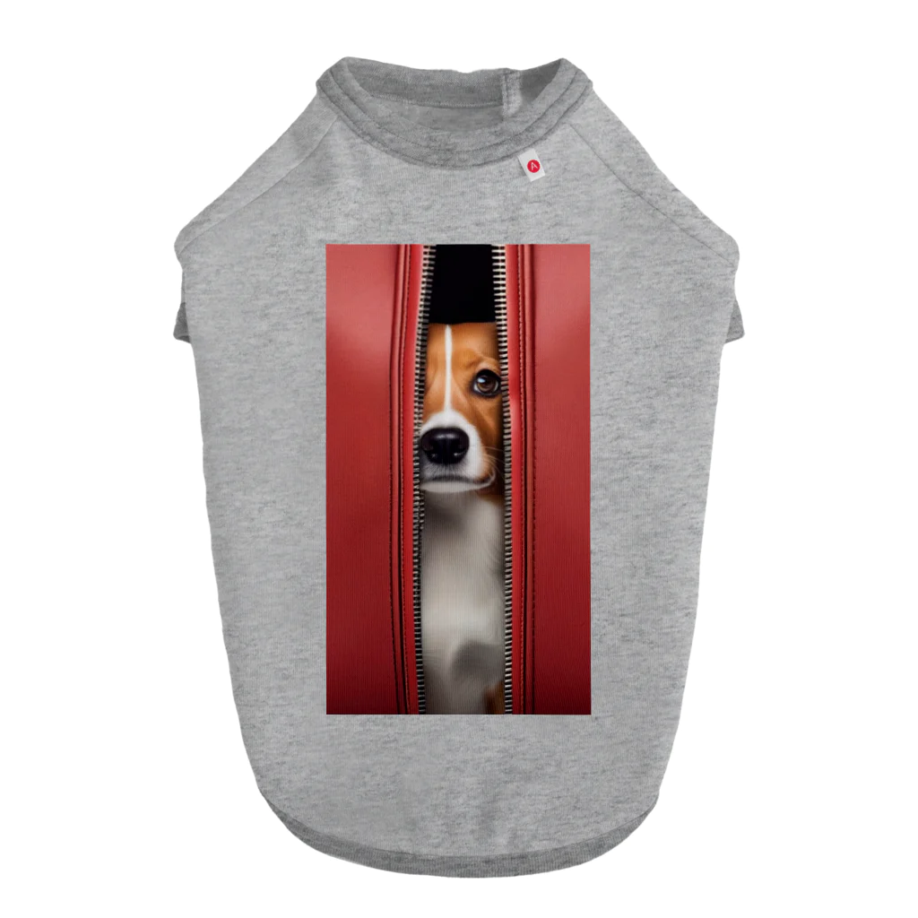 YUTO1126のジッパーから覗く犬 Dog T-shirt