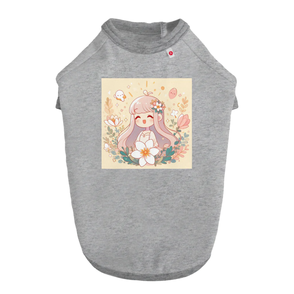 終わらない夢🌈の少女とお花🌸 Dog T-shirt