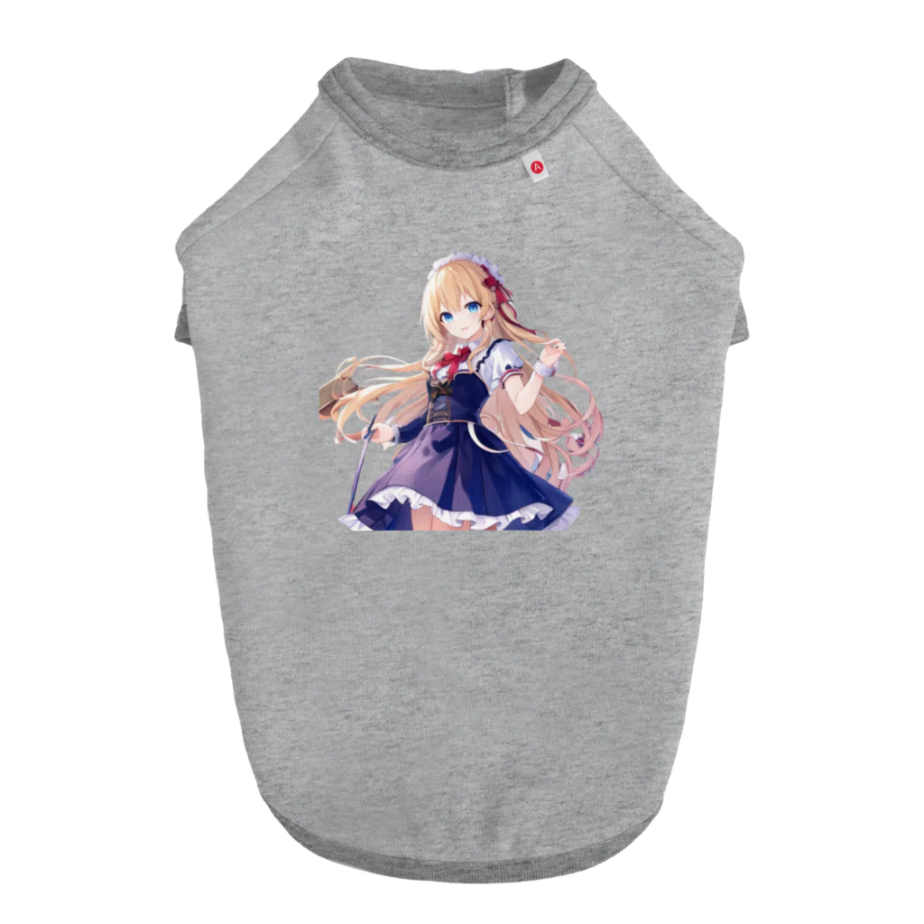 かわいい女の子とシュールな絵のアリスマーガレットちゃん ドッグTシャツ