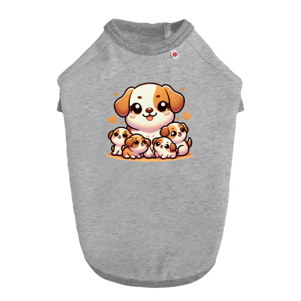 mitsu5872のわんぱく子犬とやさしいママ ドッグTシャツ