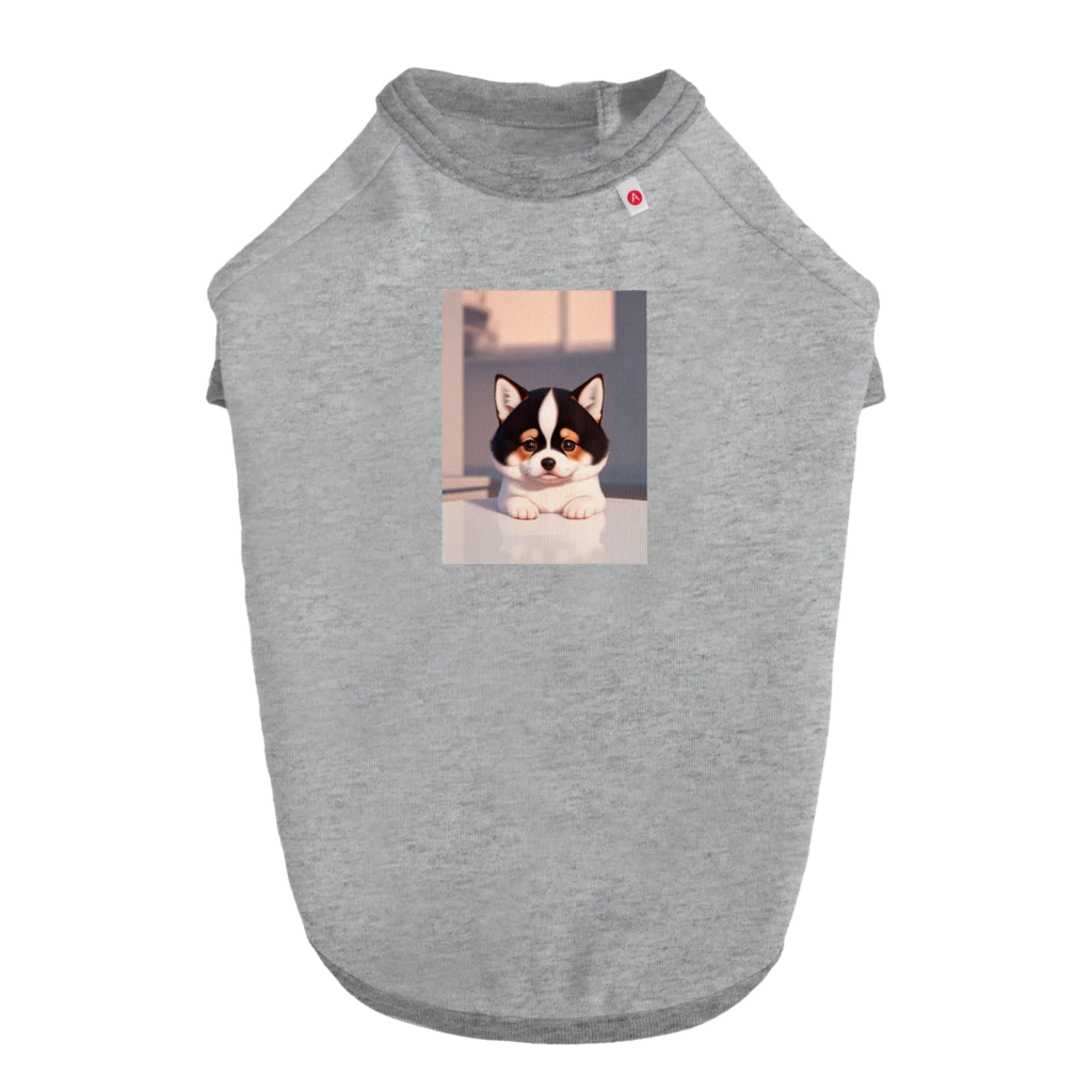 かわいい女の子とシュールな絵の子猫なしばちゃん Dog T-shirt