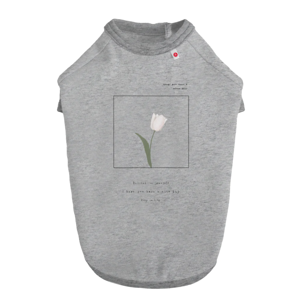 rilybiiのPowderpink tulip , Logoflame . Dog T-shirt