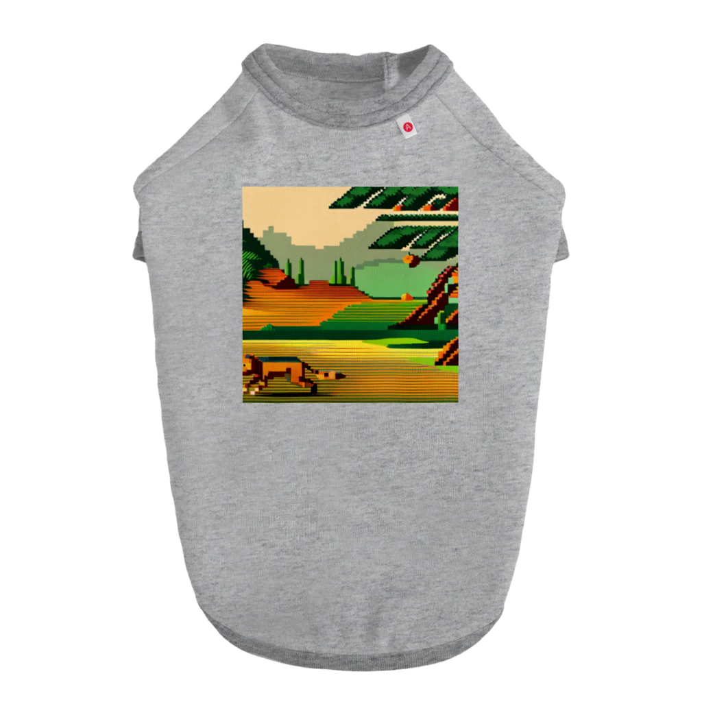 lallypipiのドット柄の世界「野生の王国」グッズ ドッグTシャツ