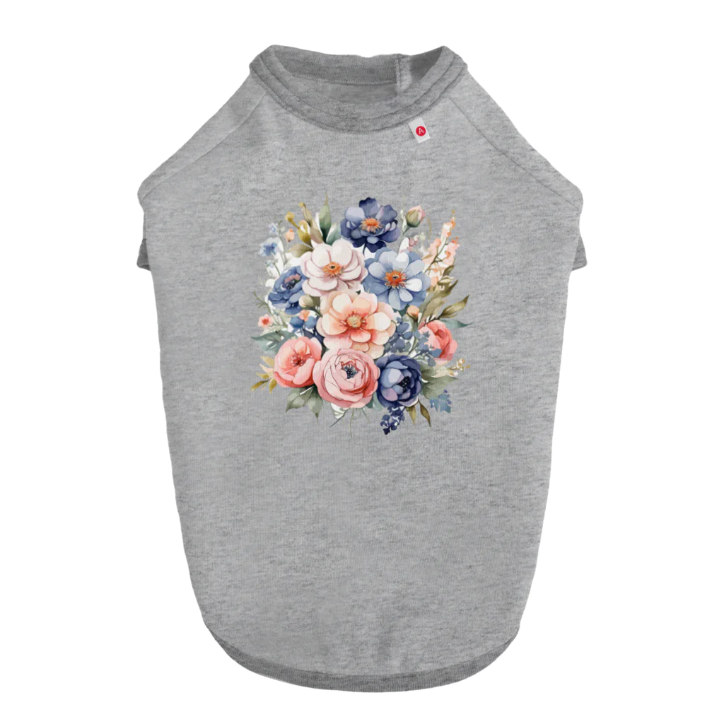 ファンシーTシャツ屋のパステルカラーの花束 ドッグTシャツ