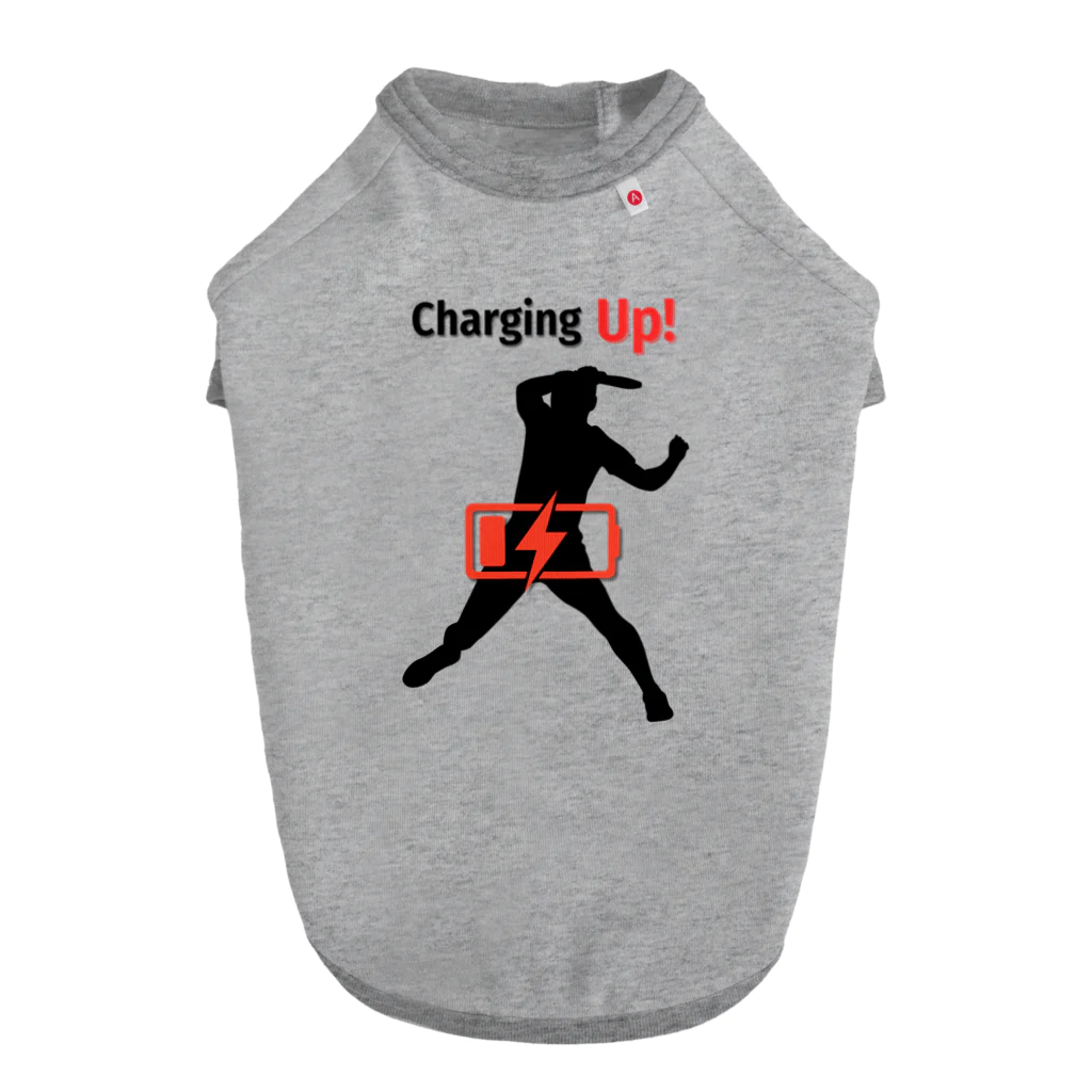 creative-power-labのCharging Up　卓球 Dog T-shirt