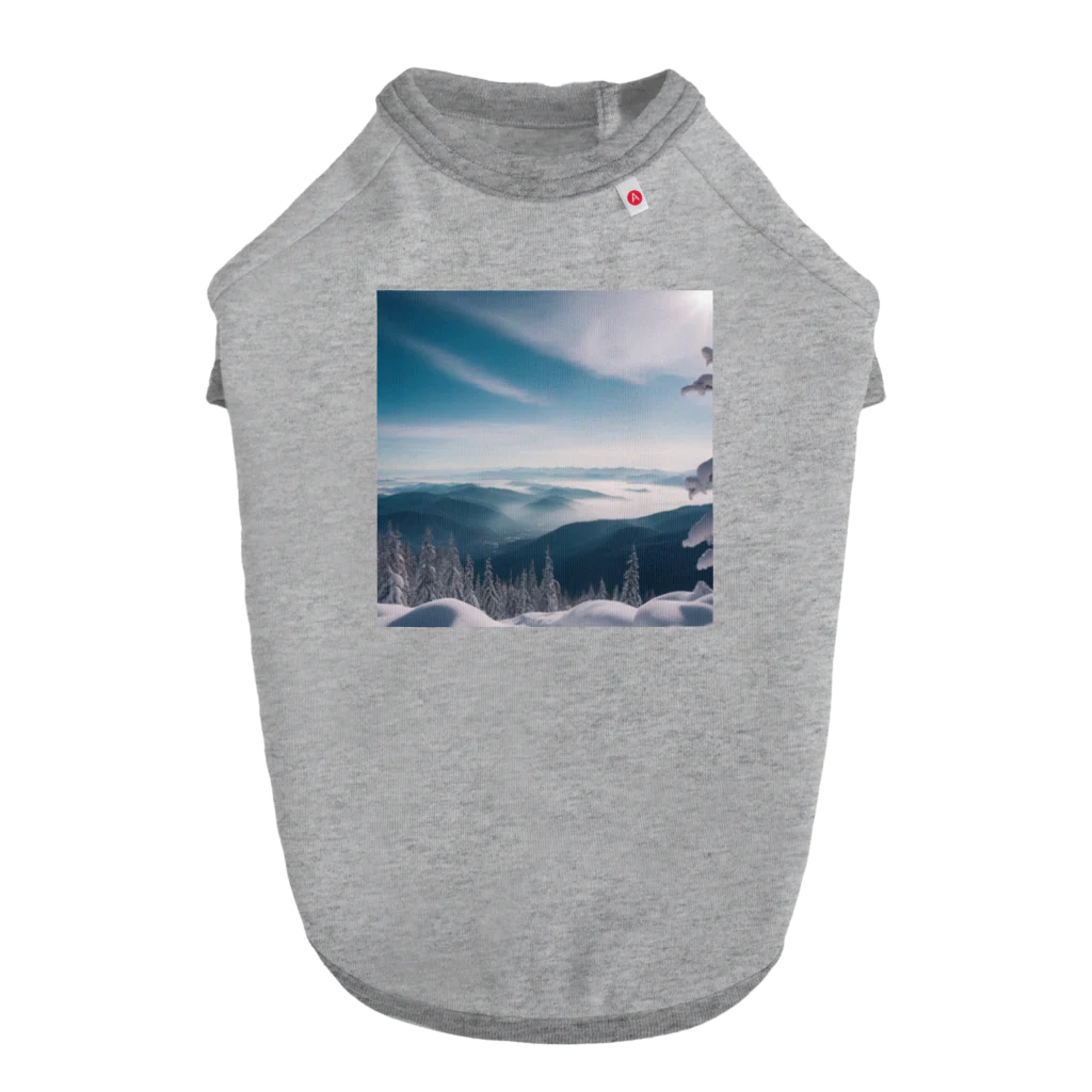 awawoの青空と山の風景 ドッグTシャツ