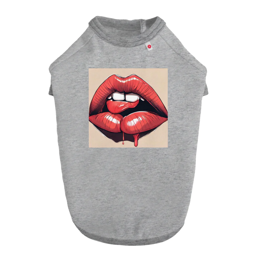 Nin9neのlips Dog T-shirt