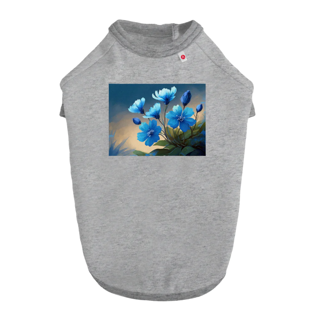 Happy Shopの青い花 ドッグTシャツ
