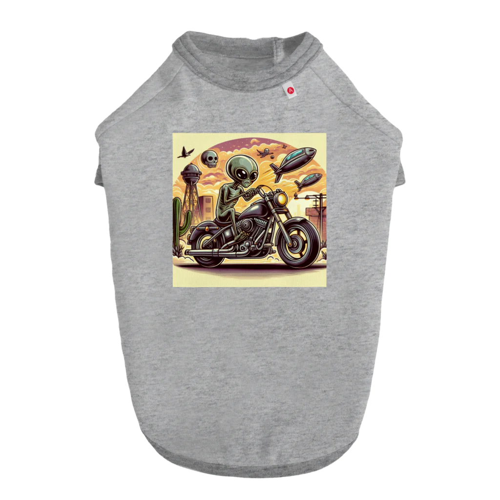 おふざけのバイク宇宙人 Dog T-shirt