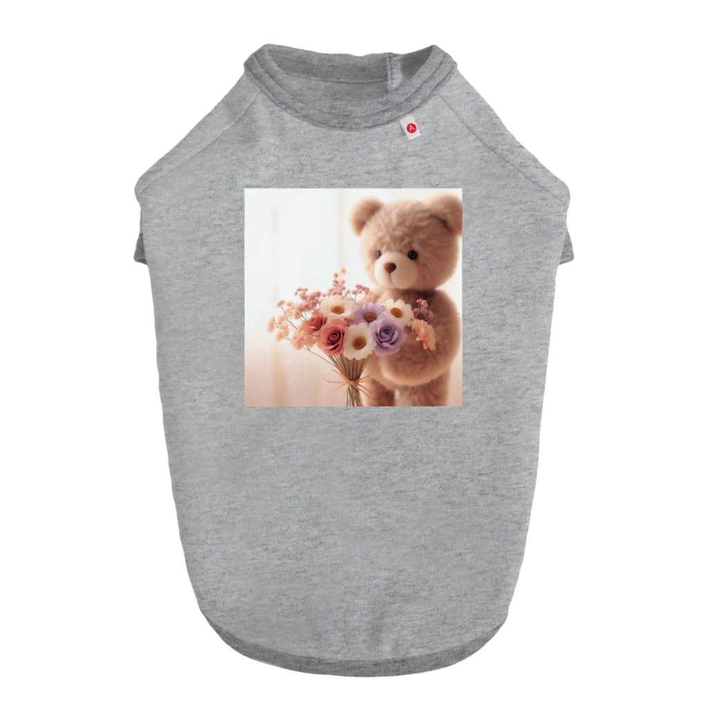 星パンダショップのはなとくま　～flower and bear～ Dog T-shirt