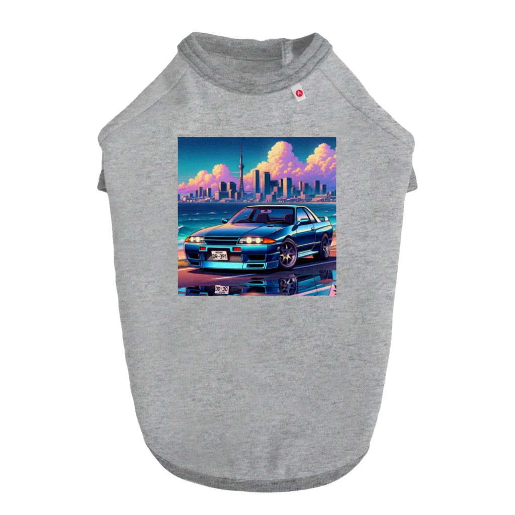 nuuartの湾岸線を走るスポーツカー ドッグTシャツ