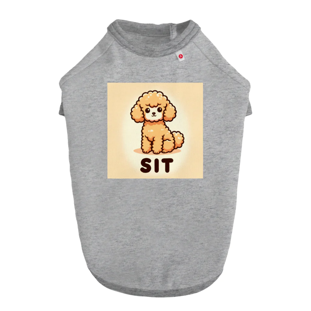 Tokyo_Doodleのもふもふアプリコット　トイプードル　おすわり Dog T-shirt