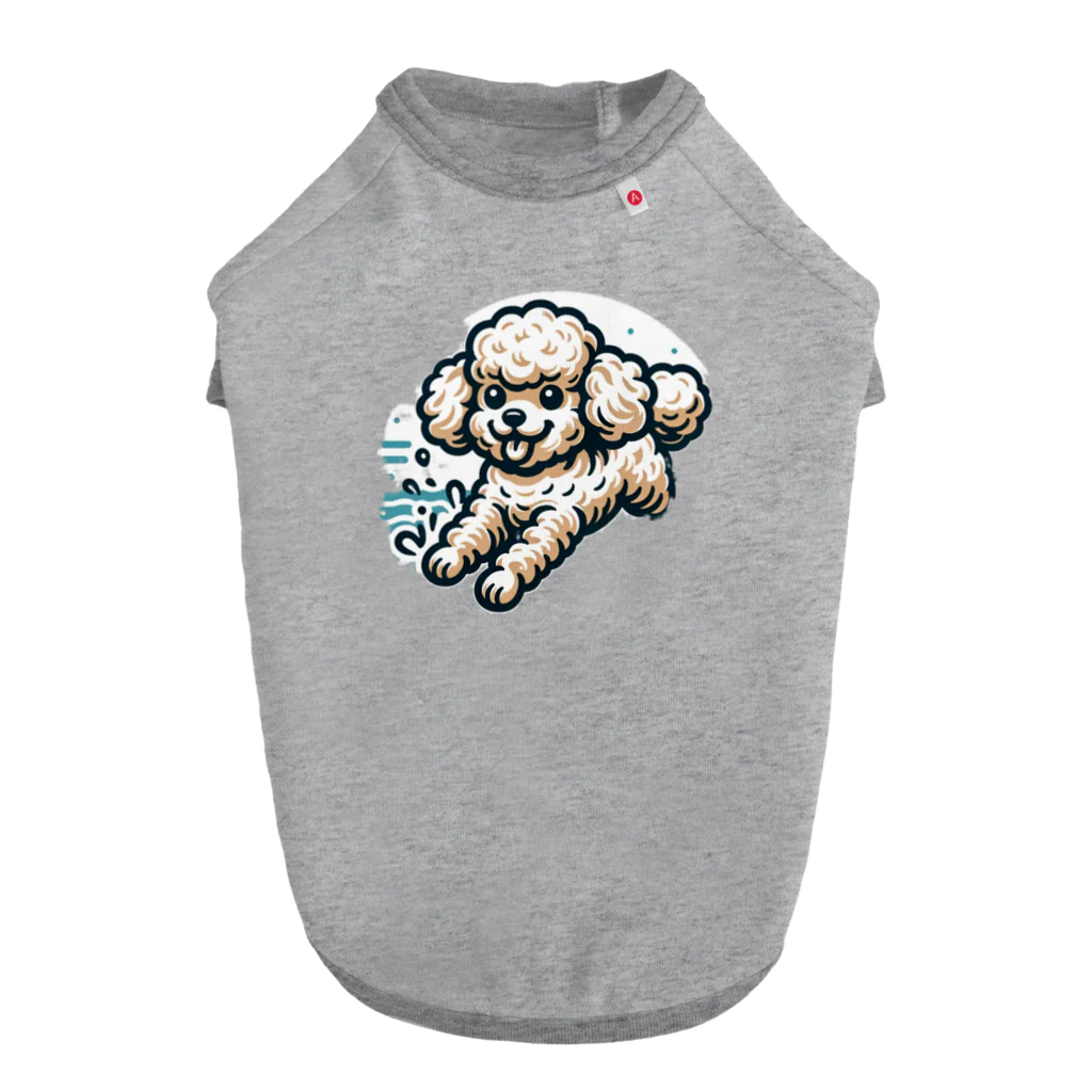 Tokyo_Doodleのもふもふアプリコット　トイプードル　みずあそび Dog T-shirt