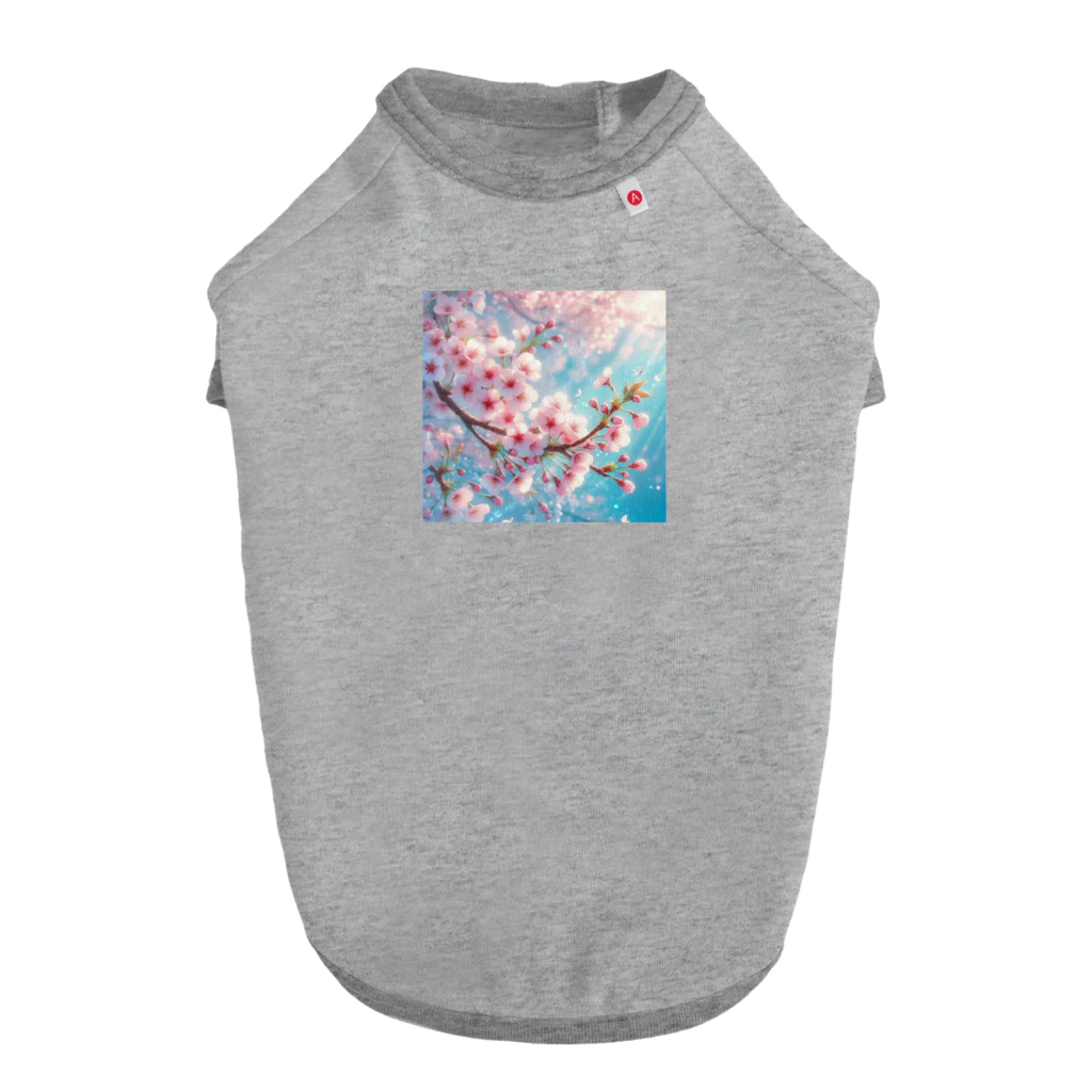 終わらない夢に🌈の美しい桜🌸✨ ドッグTシャツ