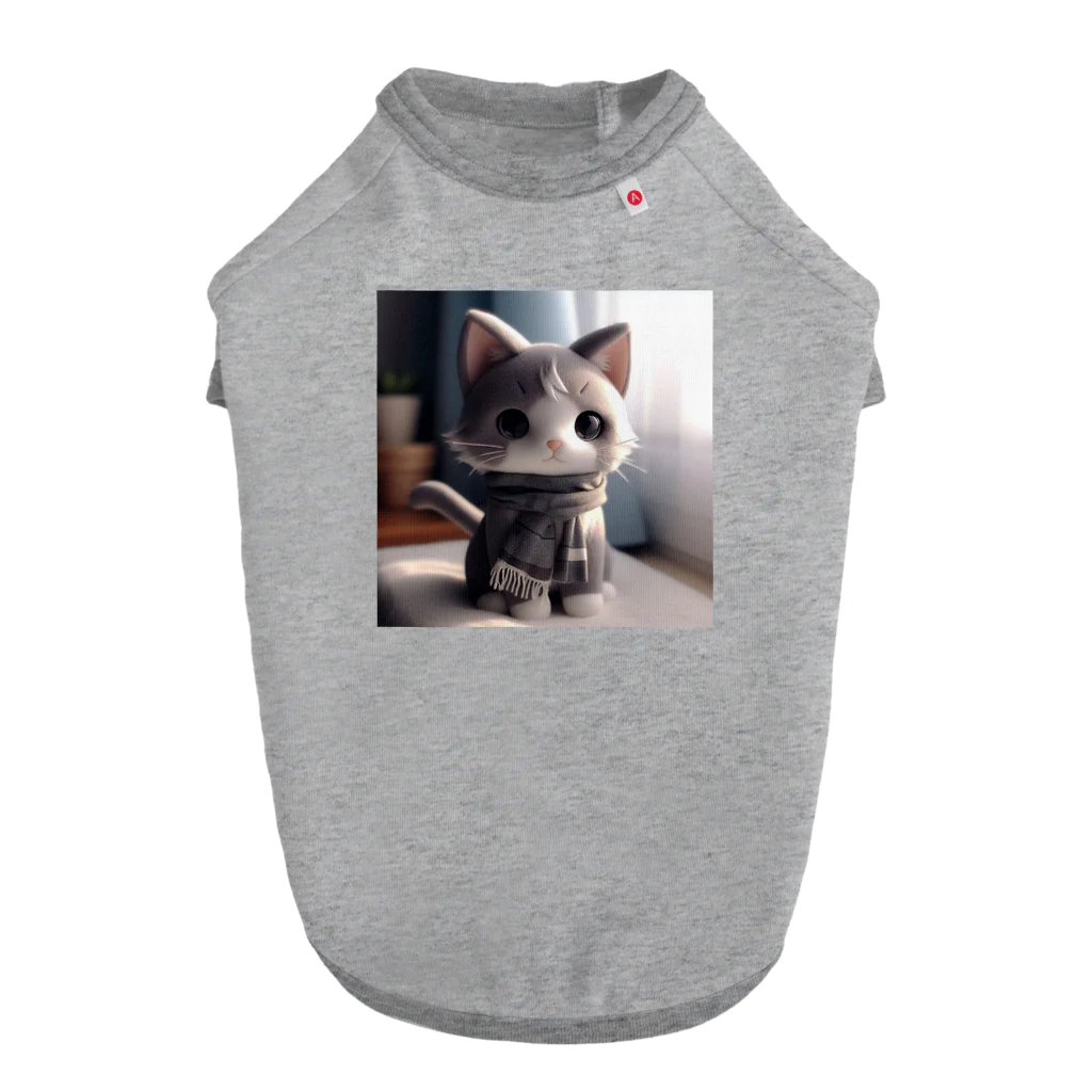 ネコ好きさんのショップのマフラー猫 ドッグTシャツ