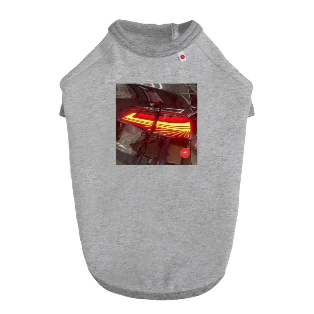 lovelifewesのNew Products Led Turn Signal Lamp Brake Light Taillight For Tesla Model 3 Model Y Tesla Dog T-shirt