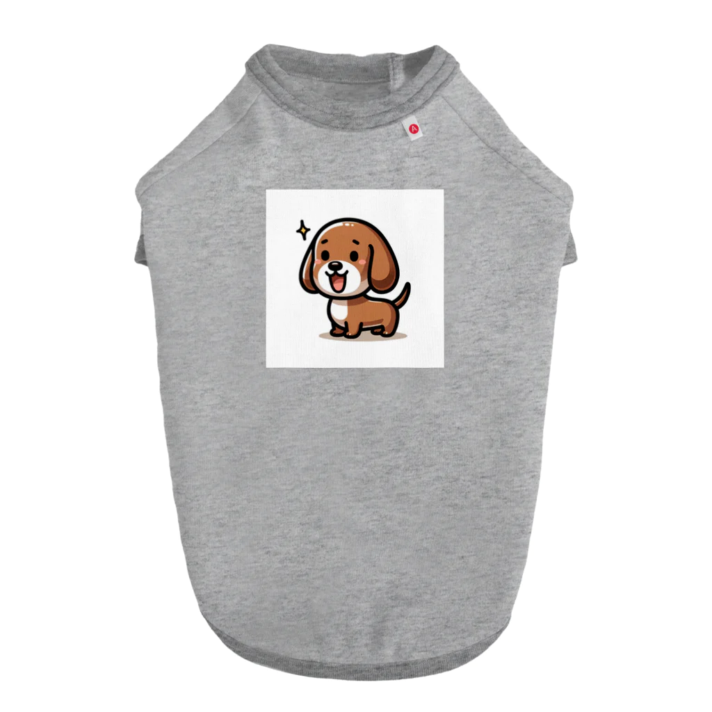 漫画風Tシャツのぶらうんふんど Dog T-shirt