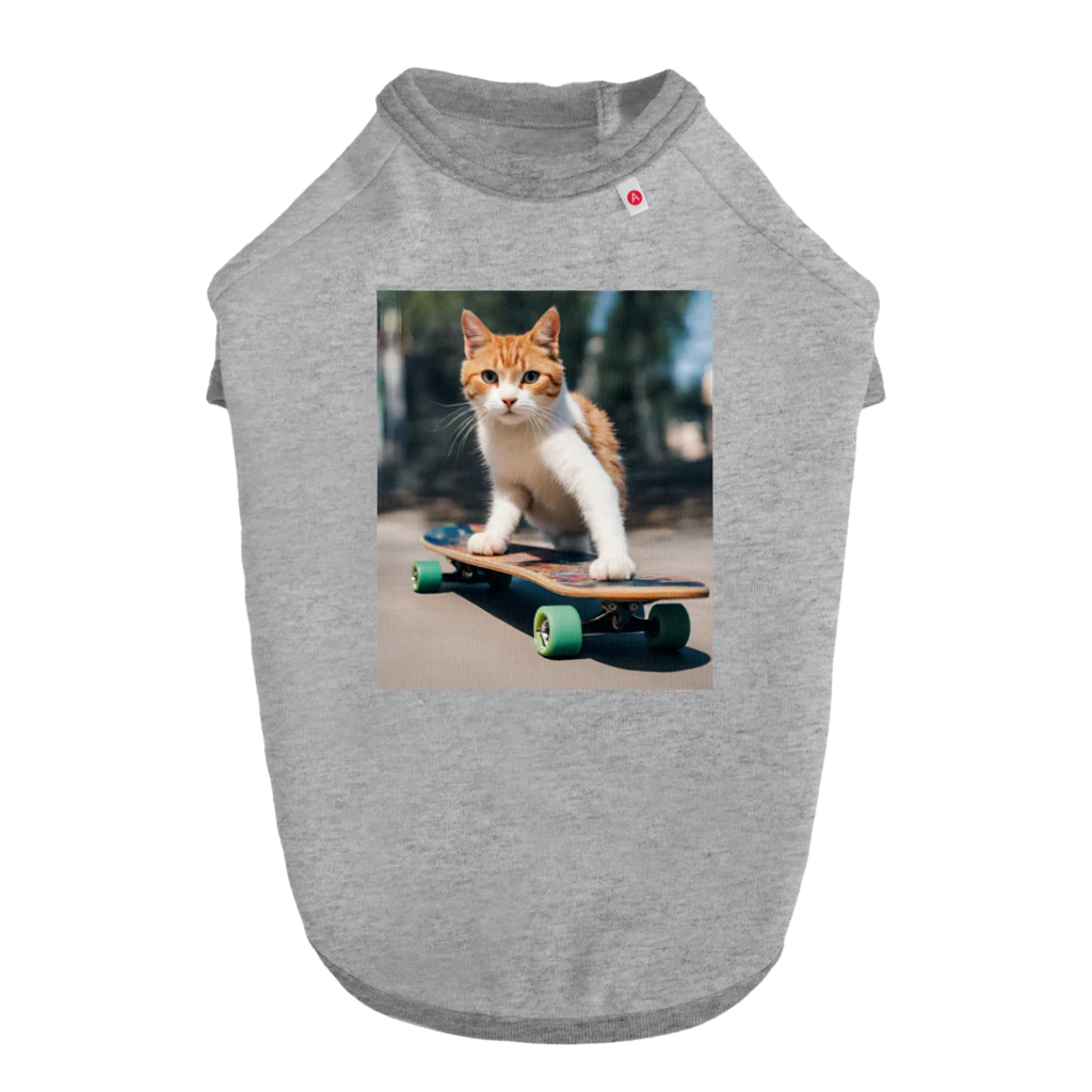 ゴーアップのa cat on the skateboard（スケボネコ） Dog T-shirt