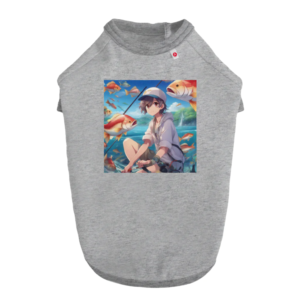 chillfishingの釣りガール爆釣！ ドッグTシャツ