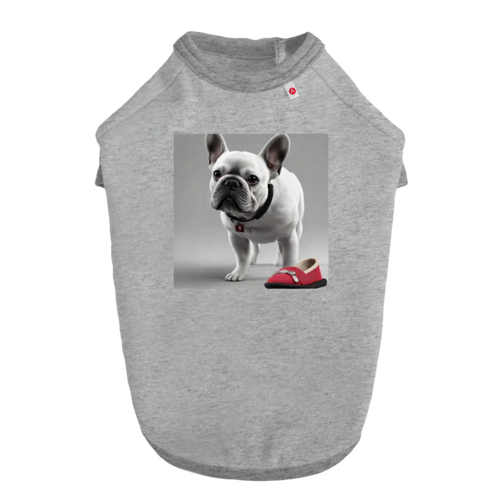 フレブルフジオのフレンチブルドッグと赤い靴 Dog T-shirt