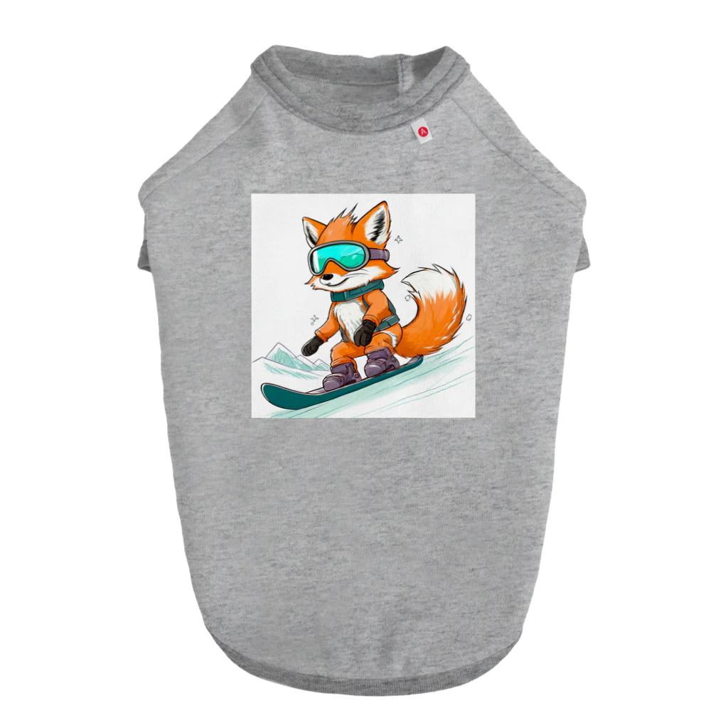 まるアニマル　のスノーボード　キツネ Dog T-shirt