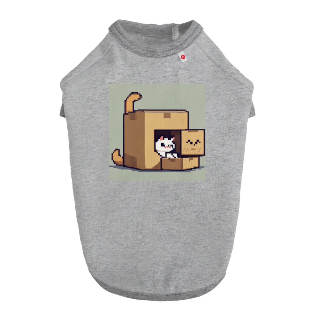 ドット絵ねこさんの段ボールハウス猫さん Dog T-shirt