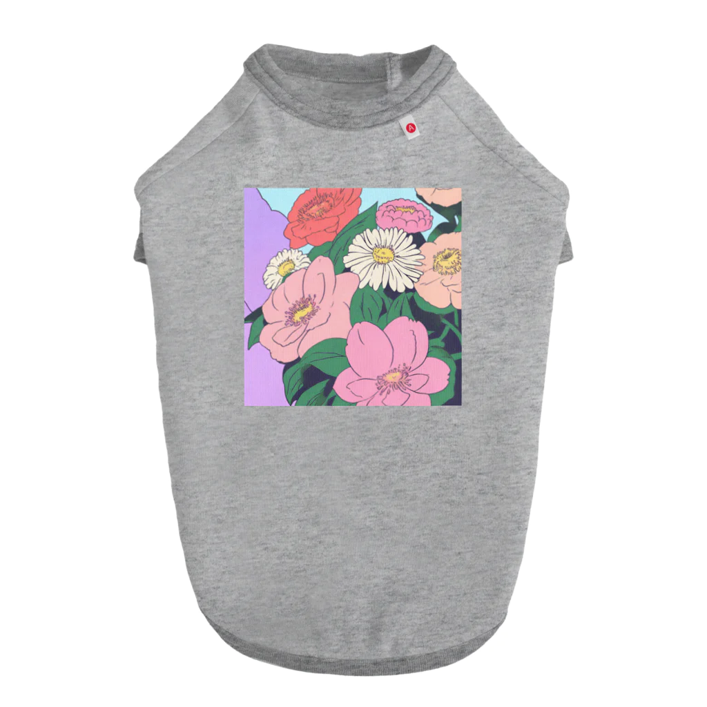 小町の花に囲まれた日常 ドッグTシャツ