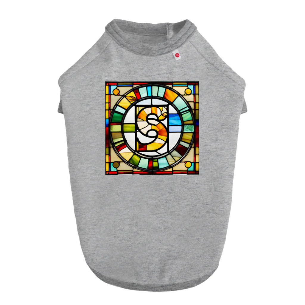 alphabet stained glassのstained glass S ドッグTシャツ